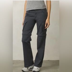 prAna Sage Convertible Performance Hiking Pants Size 8 Coal